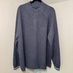 Public Rec Courtside‎ Quarter Zip Sweater Heather Charcoal Mens XXL New